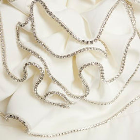 White 3D Flower Embellished Mini Dress