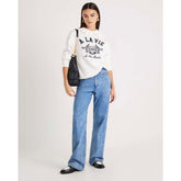 White A La Vie Collared Sweatshirt