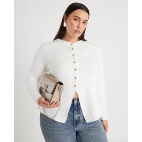 White Button Up Cardigan