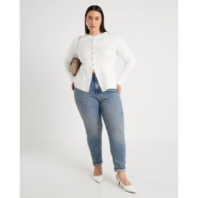 White Button Up Cardigan