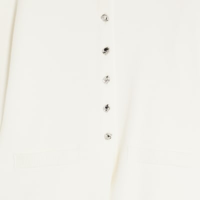 White Button Up Cardigan