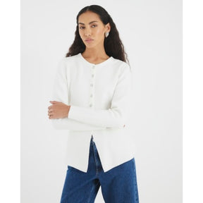 White Button Up Cardigan