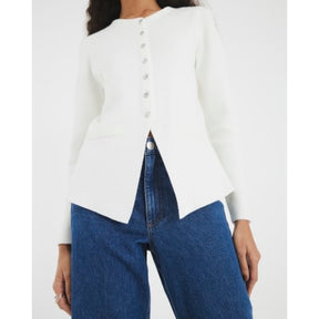 White Button Up Cardigan