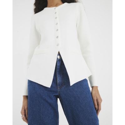 White Button Up Cardigan