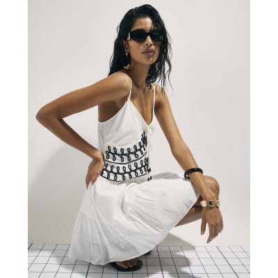 White Cornelli Mini Beach Dress