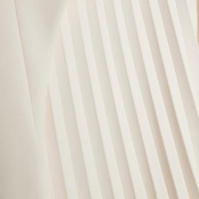 White Curved Panel Pleated Mini Dress