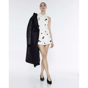 White Embellished Collared Waistcoat