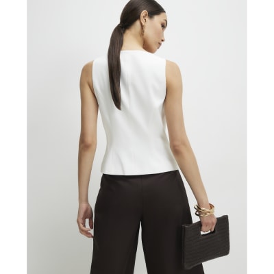 White Fitted Waistcoat