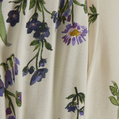 White Floral Blouse