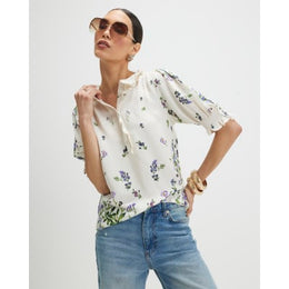 White Floral Blouse