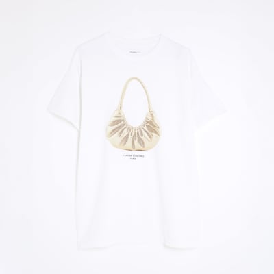 White Glitter L'Amour Bag T-Shirt