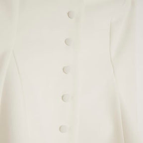 White Halter Neck Peplum Waistcoat