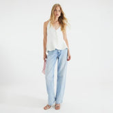White Halter Neck Peplum Waistcoat