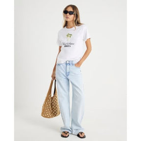 White Ibiza Beaded Palm T-Shirt