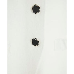 White Knitted Longline Waistcoat