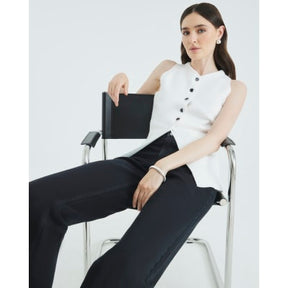 White Knitted Longline Waistcoat