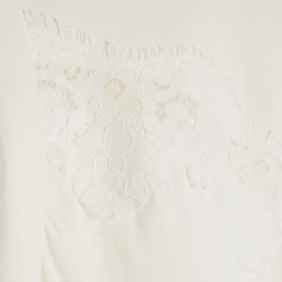 White Lace Detail T-Shirt