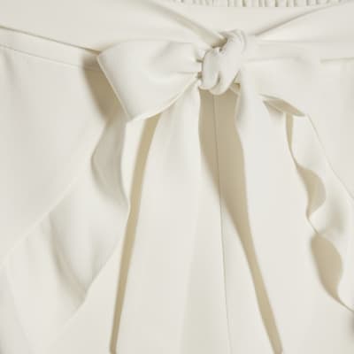 White Layered Frill Shorts