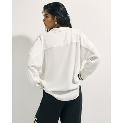 White Linen Blend Shirt
