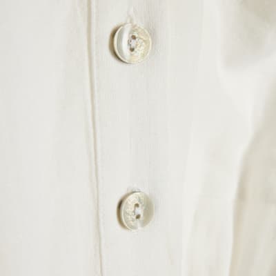 White Linen Blend Shirt