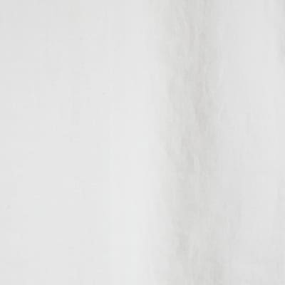 White Linen Blend Short Sleeve Shirt