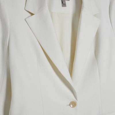 White Linen Look Blazer