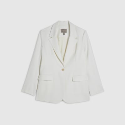 White Linen Look Blazer