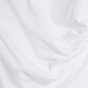 White Long Sleeve Drape Side Top