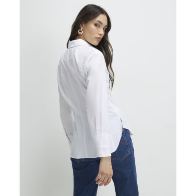 White Long Sleeve Fitted Shirt