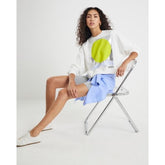 White Long Sleeve Foil Circle Sweatshirt