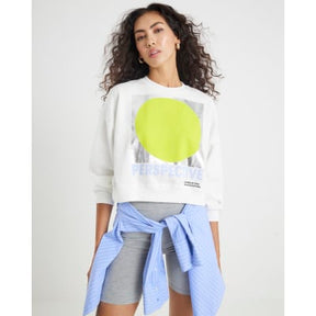 White Long Sleeve Foil Circle Sweatshirt