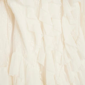 White Long Sleeve Lace Ruffled Mini Dress