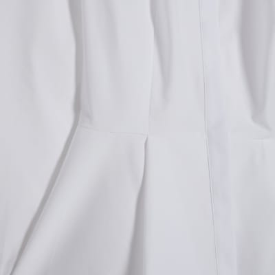 White Long Sleeve Peplum Shirt