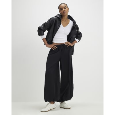 White Long Sleeve Popper Ribbed Top