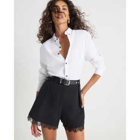White Long Sleeve Textured Muscle Fit Shirt