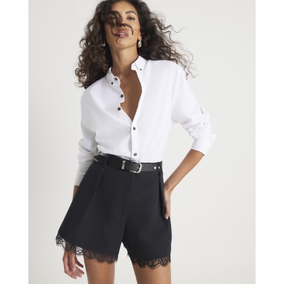 White Long Sleeve Textured Muscle Fit Shirt