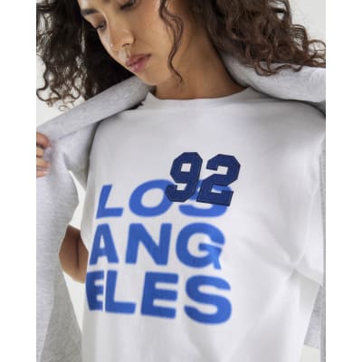 White Los Angeles Denim Patch T-shirt