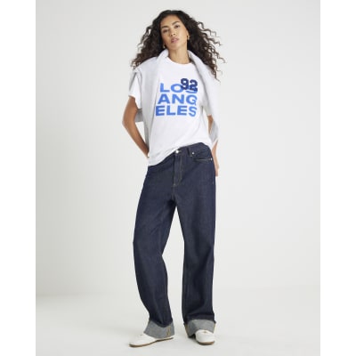 White Los Angeles Denim Patch T-shirt