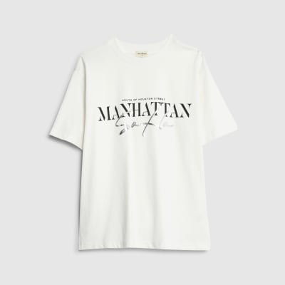 White Manhattan Premium T-shirt
