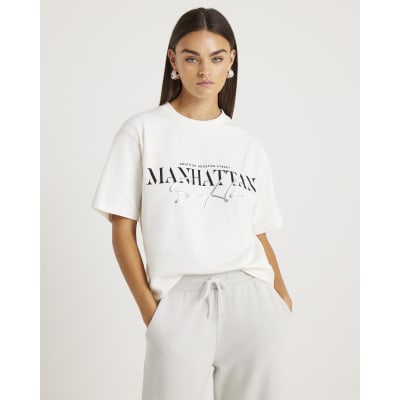 White Manhattan Premium T-shirt