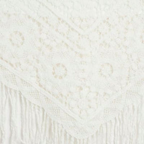 White Maxi Fringe Crochet Skirt