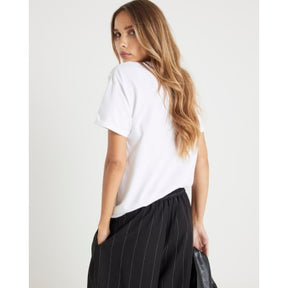 White Milan Editor Text T-shirt