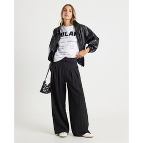 White Milan Editor Text T-shirt