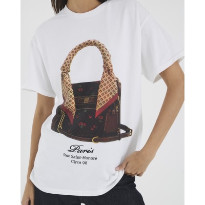 White Monogram Handbag T-Shirt