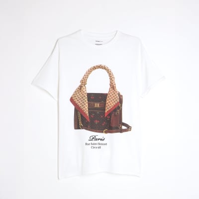White Monogram Handbag T-Shirt