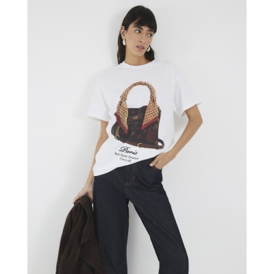 White Monogram Handbag T-Shirt