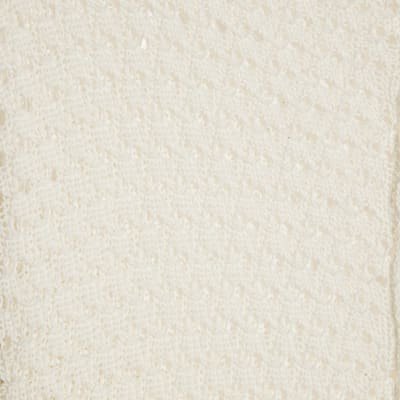 White Open Stitch Knitted T-Shirt