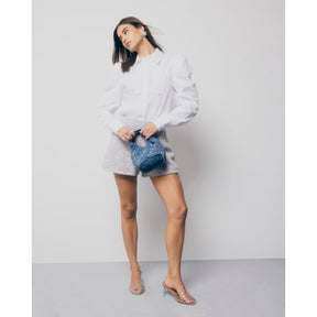 White Pearl Detail Long Sleeve Shirt