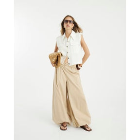 White Pocket Utility Sleeveless Shirt