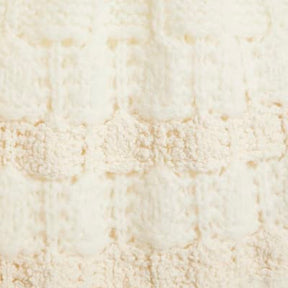 White Pointelle Knitted Bow Back Jumper